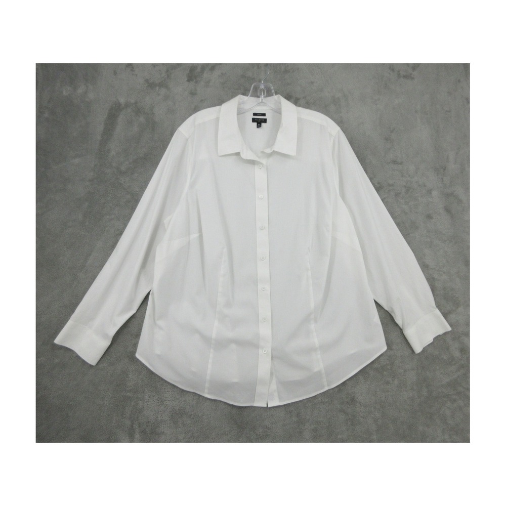 Talbots Shirt Womens Size 16W Non Iron Button Front Minimalist Office Career